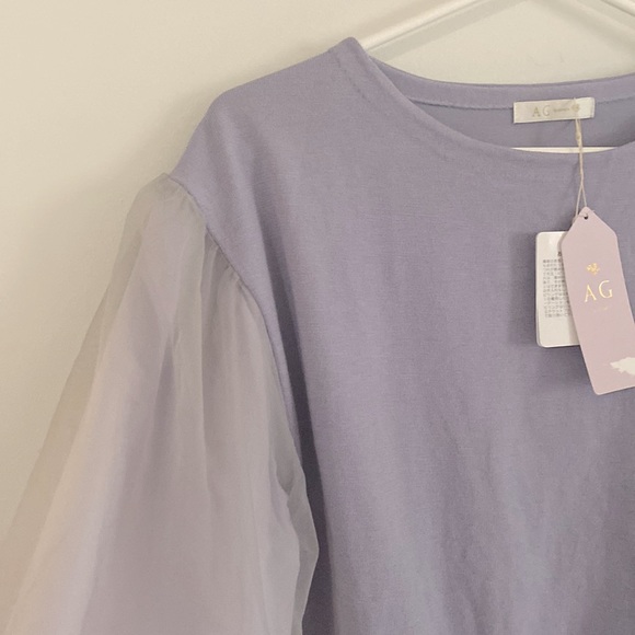 Aqua girl women’s knit sweater with fluffy long sleeve. Small size.W17.5 L19.5 - Picture 3 of 7